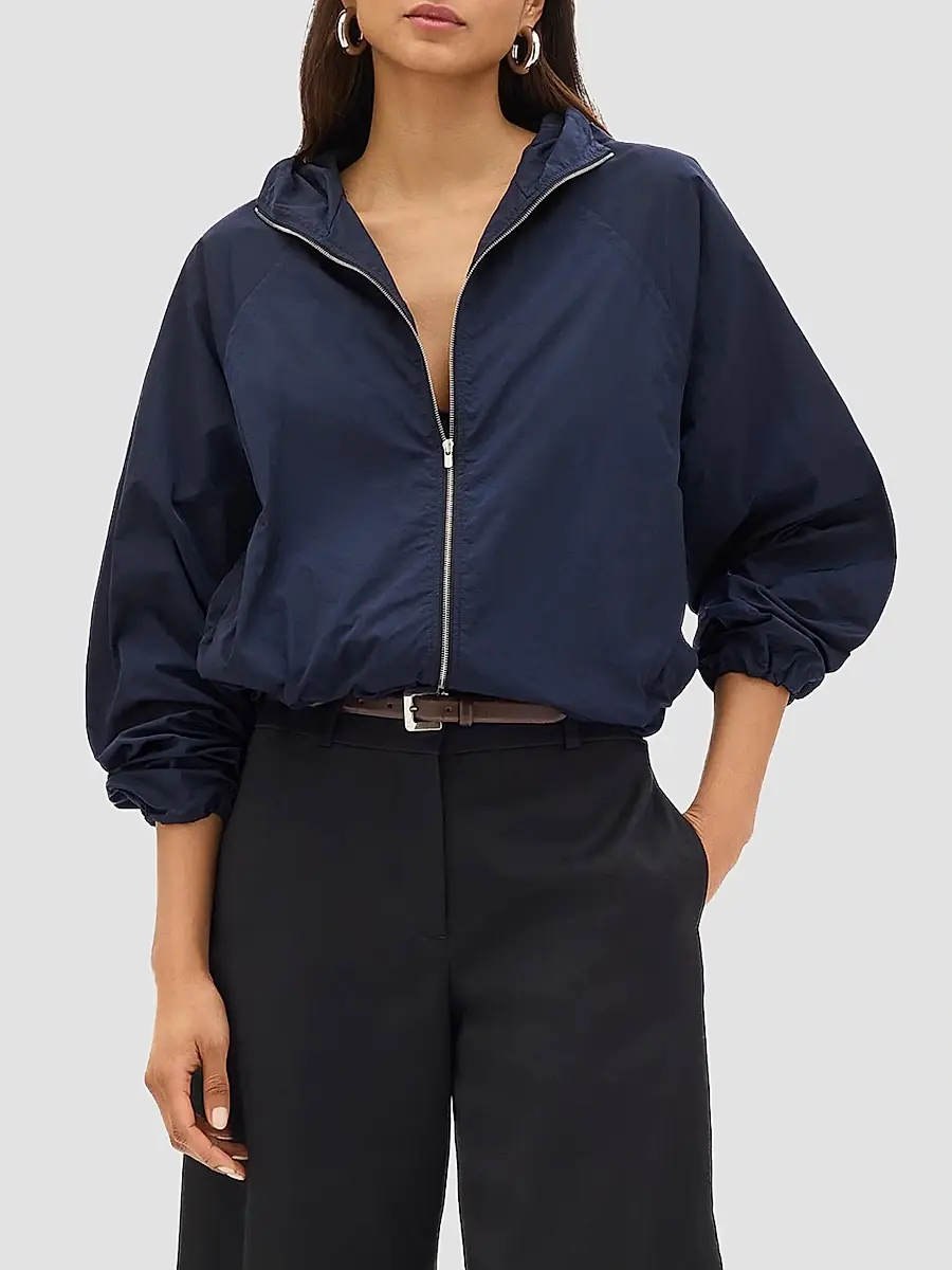 Another Tomorrow Women's Nylon Short Blouson Jacket | Thumbnail 2 Another Tomorrow Women's Nylon Short Blouson Jacket | Thumbnail 2