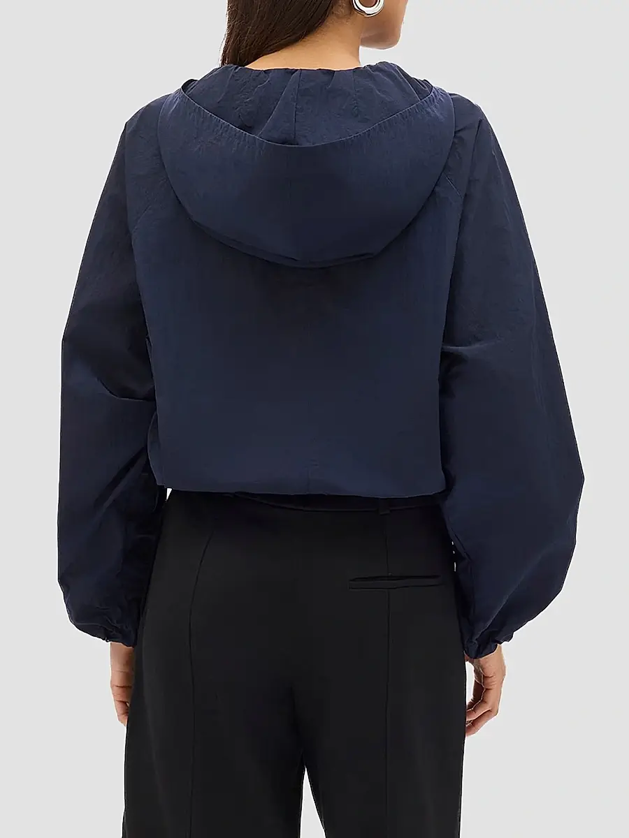 Another Tomorrow Women's Nylon Short Blouson Jacket | Thumbnail 4 Another Tomorrow Women's Nylon Short Blouson Jacket | Thumbnail 4
