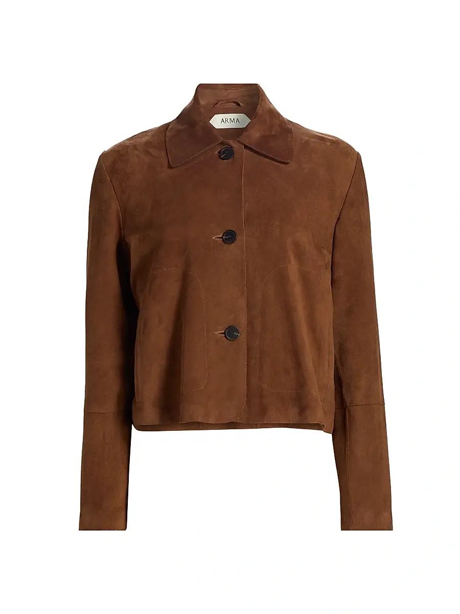 Arma Women's Emy Suede Jacket - Saddle | Image 1 Arma Women's Emy Suede Jacket - Saddle | Image 1