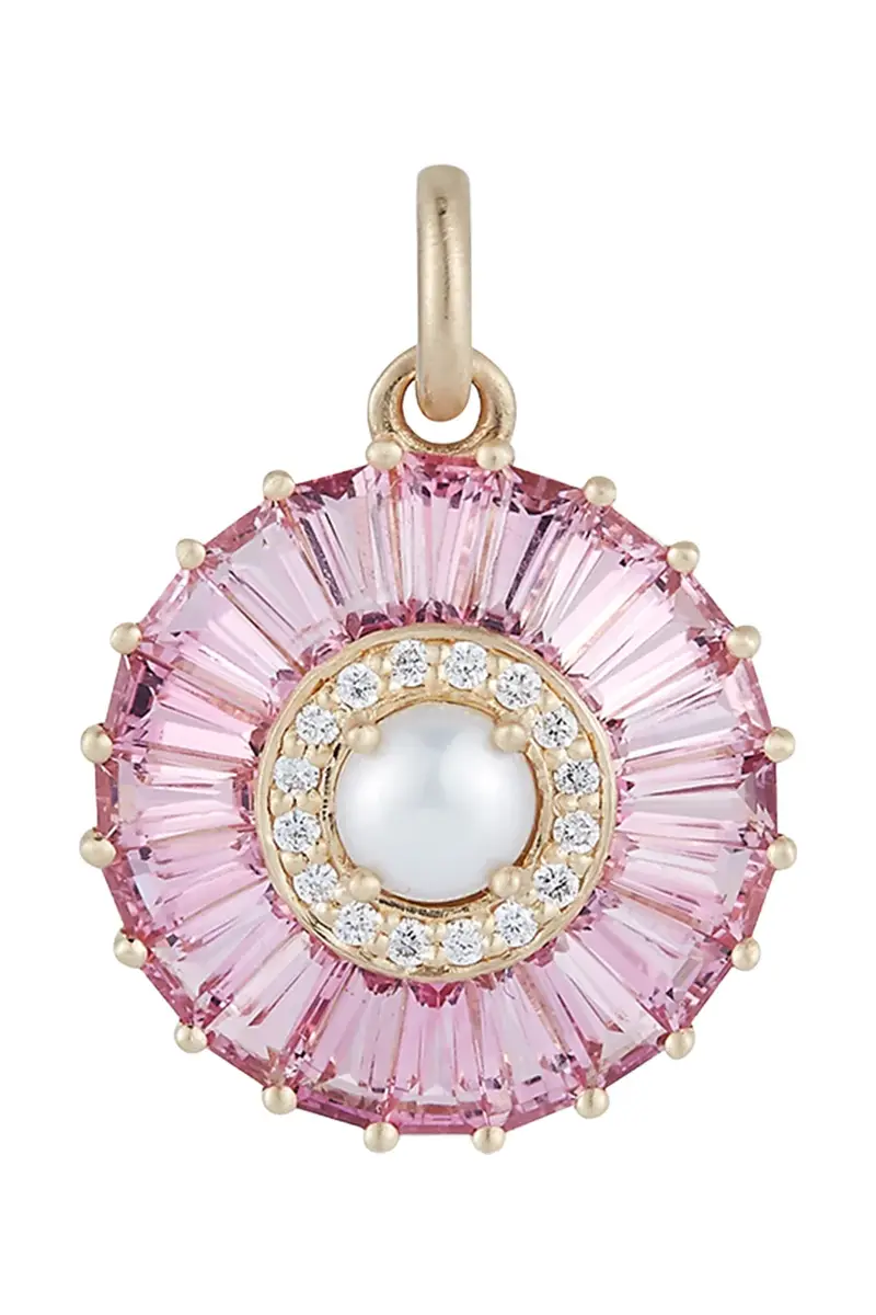 Storrow Pearl Diamond Pink Tourmaline Emily Charm | Image 1 Storrow Pearl Diamond Pink Tourmaline Emily Charm | Image 1