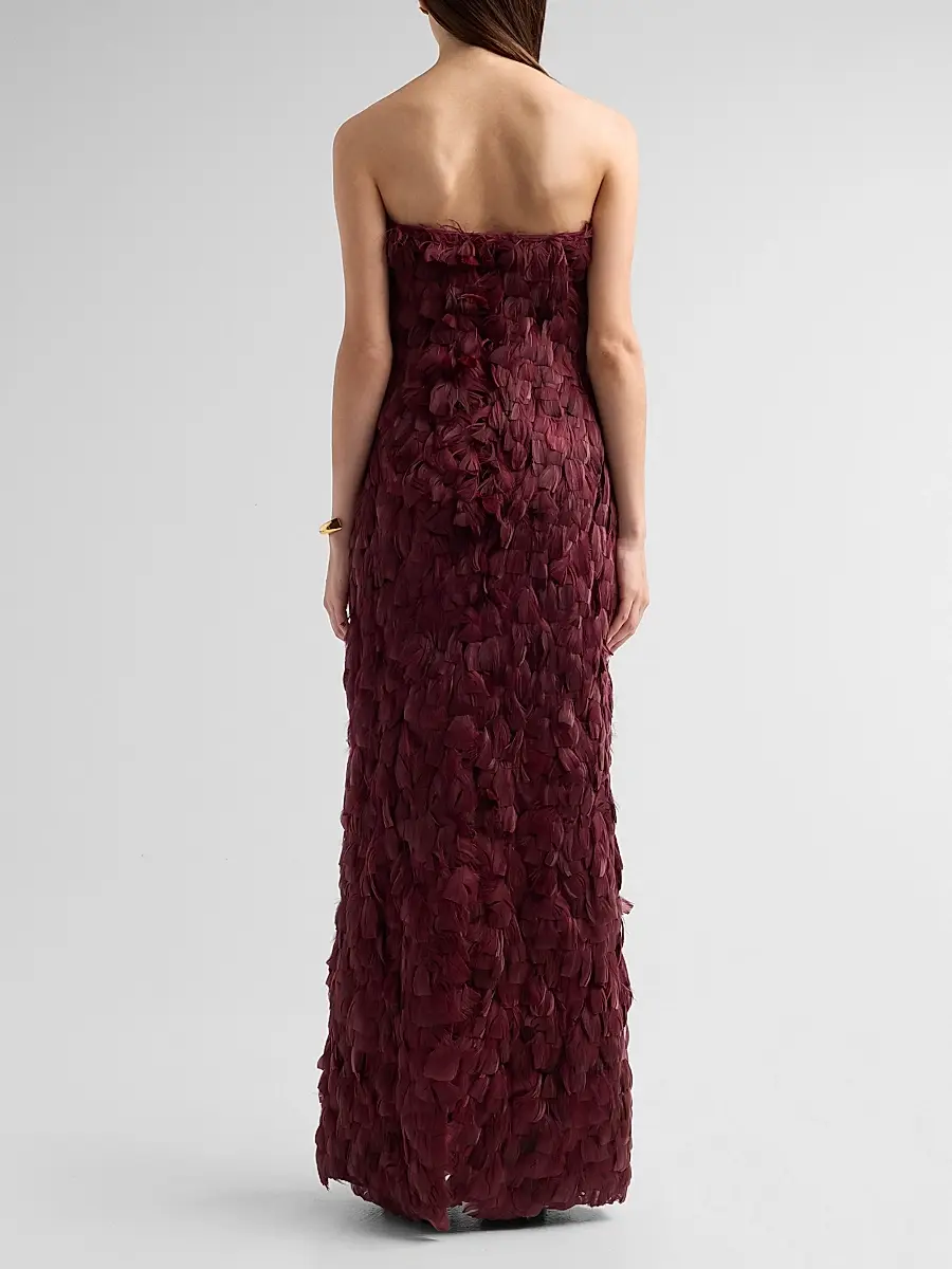 Simkhai Women's Malvina Feather Strapless Gown | Thumbnail 3 Simkhai Women's Malvina Feather Strapless Gown | Thumbnail 3