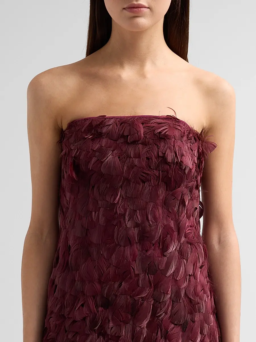 Simkhai Women's Malvina Feather Strapless Gown | Thumbnail 5 Simkhai Women's Malvina Feather Strapless Gown | Thumbnail 5