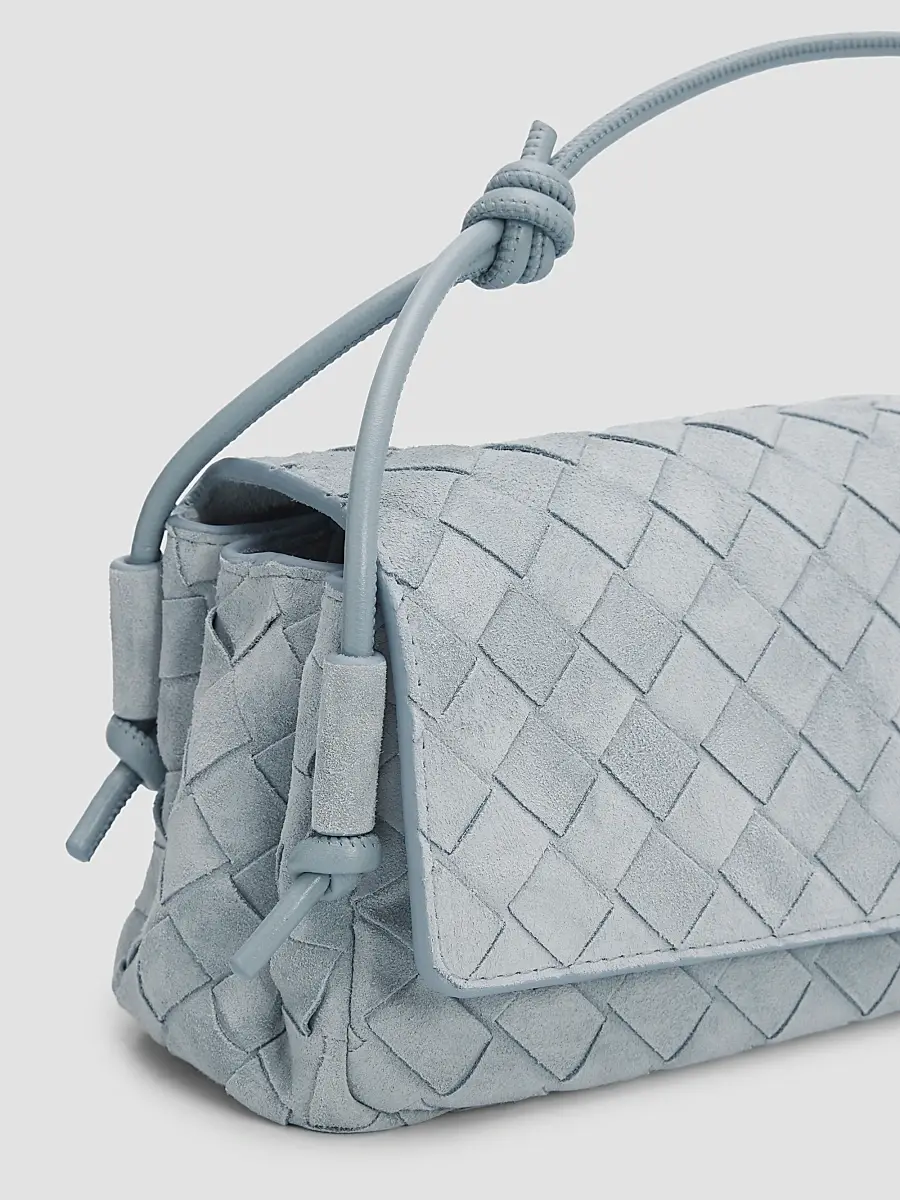 Bottega Veneta Women's Notturno Intrecciato Suede Pouch | Thumbnail 6
