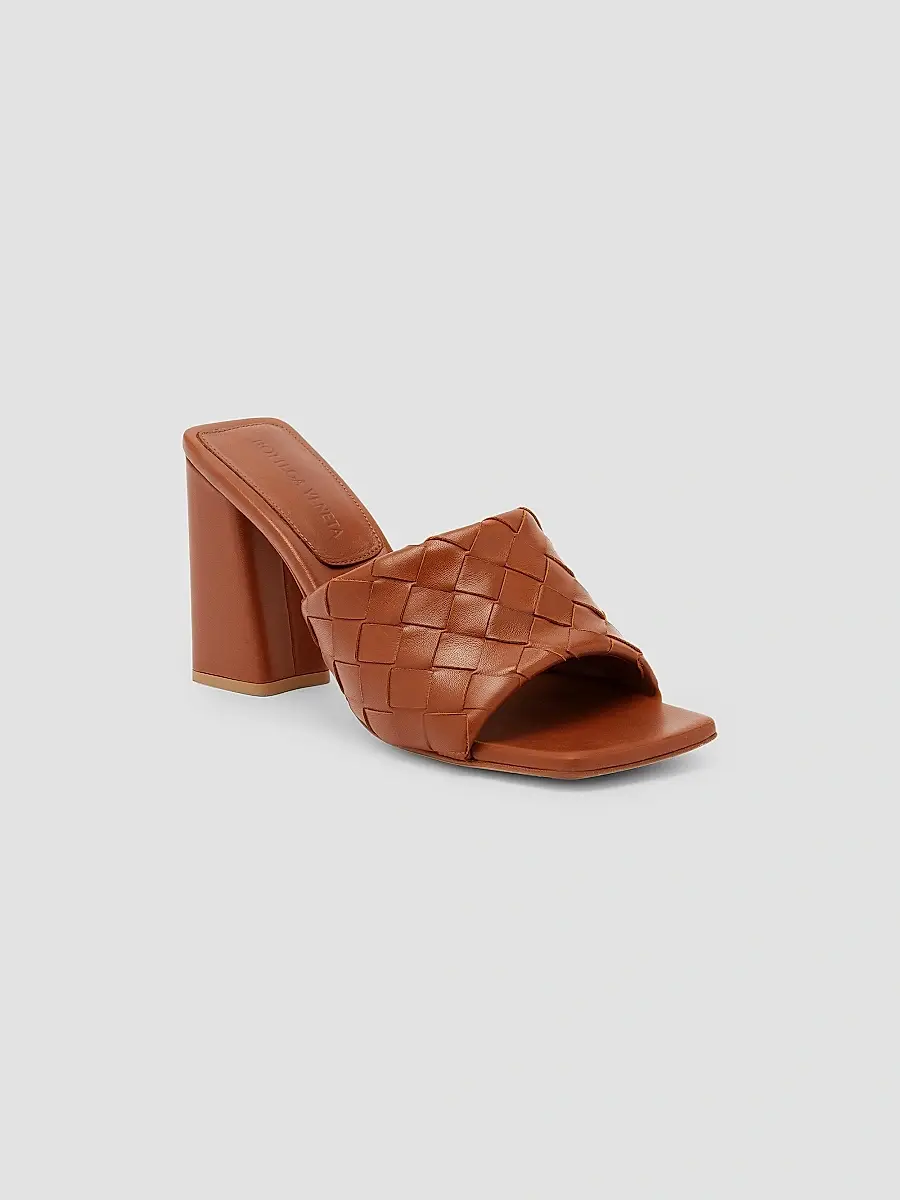 Bottega Veneta Women's Parco 90MM Intrecciato Leather Mules | Thumbnail 2
