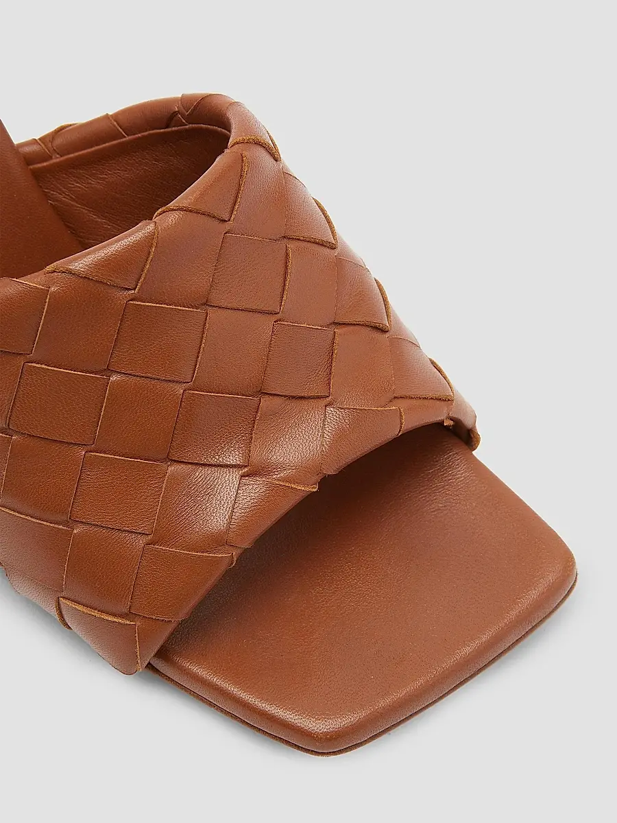 Bottega Veneta Women's Parco 90MM Intrecciato Leather Mules | Thumbnail 6