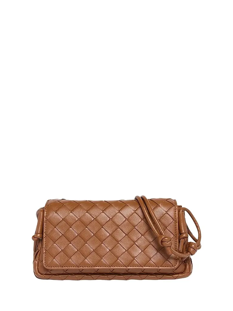 Bottega Veneta Women's Intrecciato Leather Pouch - Tannin Gold | Image 1 Bottega Veneta Women's Intrecciato Leather Pouch - Tannin Gold | Image 1