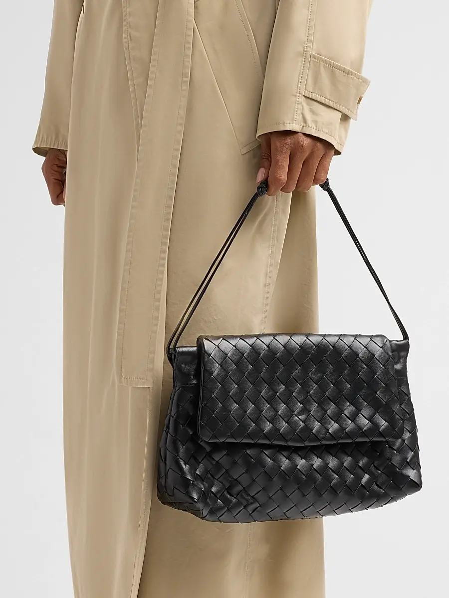 Bottega Veneta Women's Giorno Intrecciato-Leather Pouch | Thumbnail 2