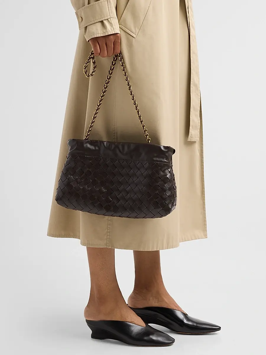 Bottega Veneta Women's Dustbag Notte Intrecciato Leather Chain Shoulder Bag | Thumbnail 2 Bottega Veneta Women's Dustbag Notte Intrecciato Leather Chain Shoulder Bag | Thumbnail 2