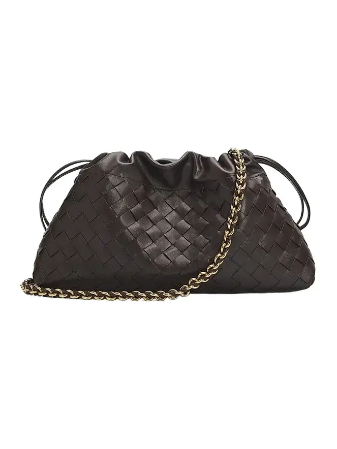 Bottega Veneta Women's Dustbag Notte Intrecciato Leather Chain Shoulder Bag