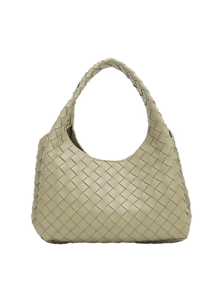 Bottega Veneta Women's Campana Intrecciato Leather Shoulder Bag - Travertine Muse Bra | Image 1 Bottega Veneta Women's Campana Intrecciato Leather Shoulder Bag - Travertine Muse Bra | Image 1