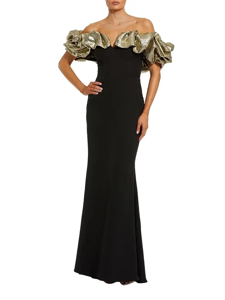 Mac Duggal Women's Ruffle Off-The-Shoulder Crepe Mermaid Gown