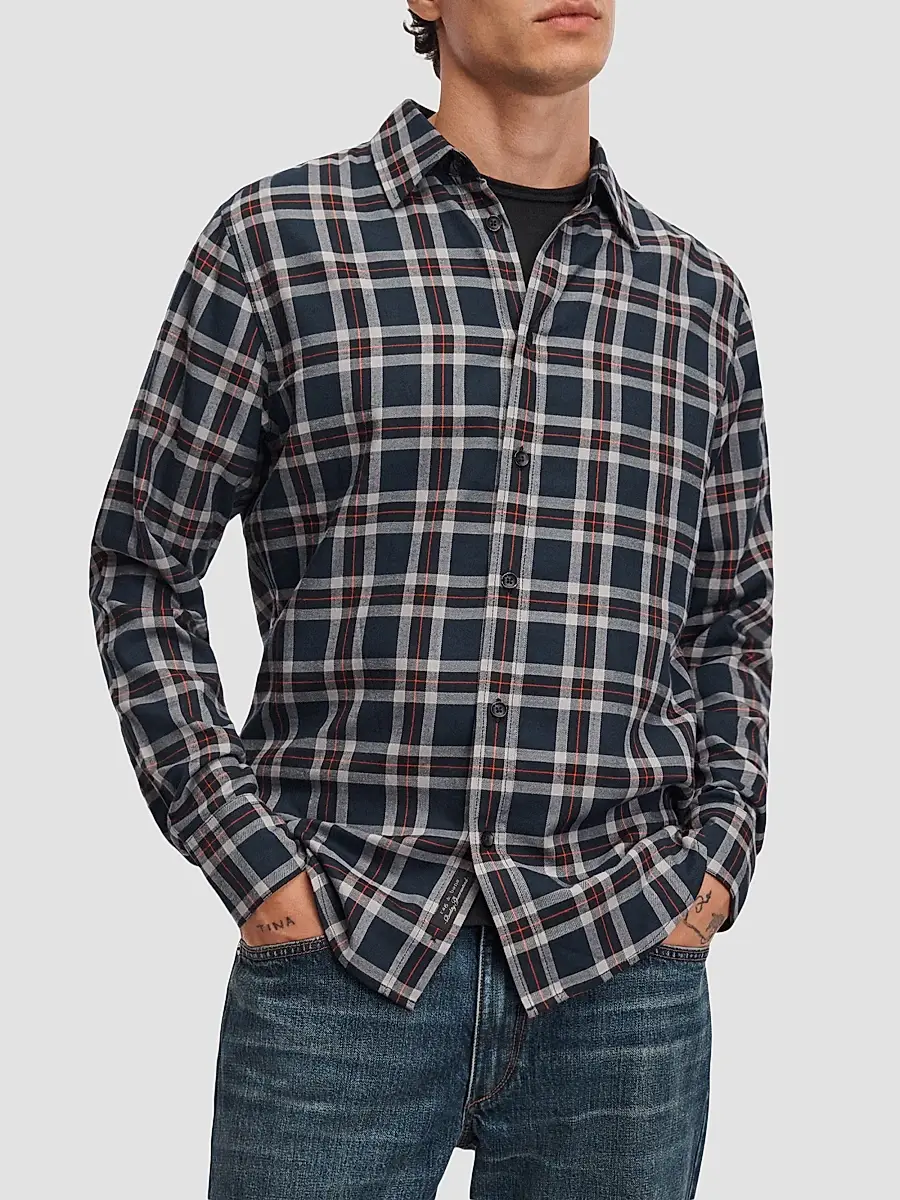 rag & bone Men's Tomlin Plaid Cotton Flannel Shirt | Thumbnail 4 rag & bone Men's Tomlin Plaid Cotton Flannel Shirt | Thumbnail 4