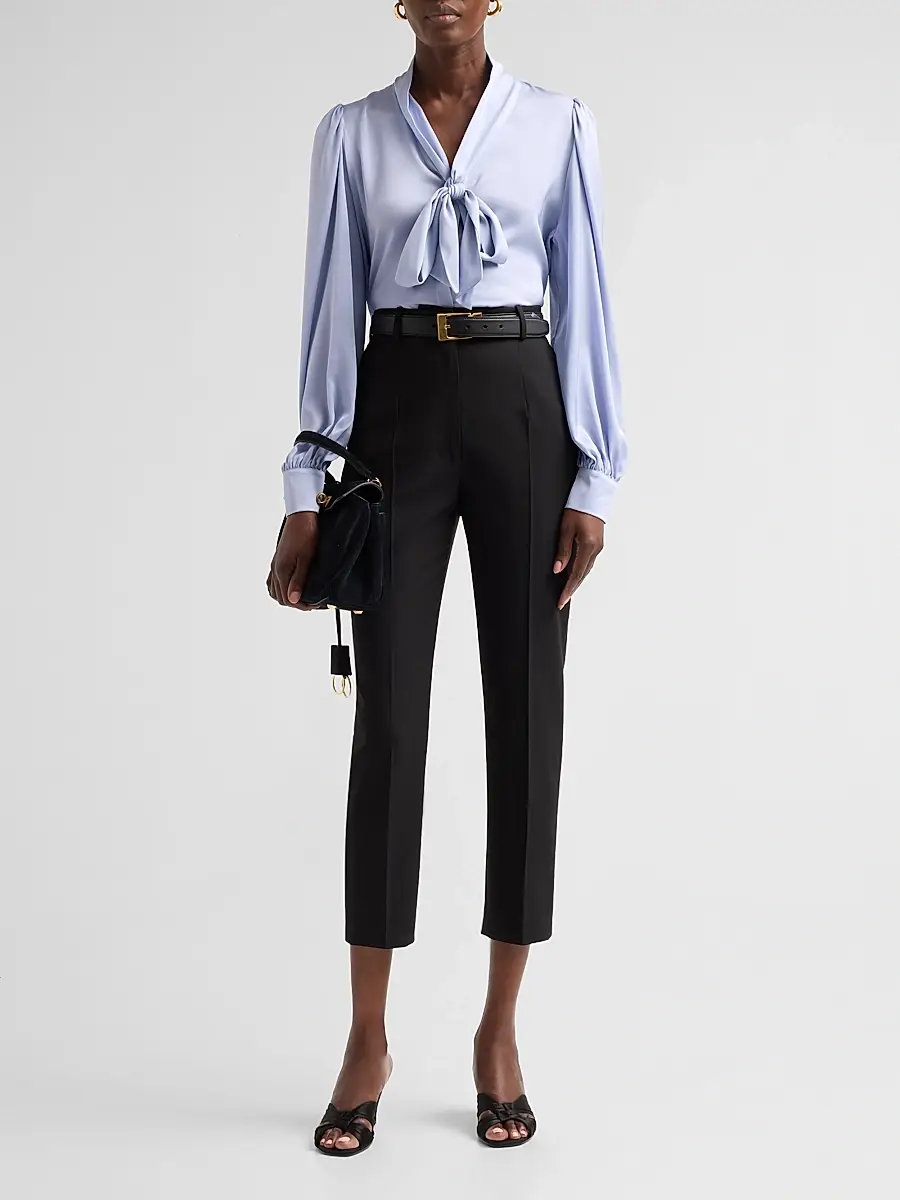 Kobi Halperin Women's Selena Stretch-Silk Tie-Front Blouse | Thumbnail 2 Kobi Halperin Women's Selena Stretch-Silk Tie-Front Blouse | Thumbnail 2