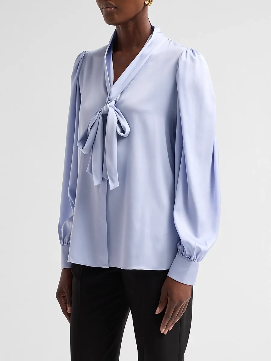 Kobi Halperin Women's Selena Stretch-Silk Tie-Front Blouse | Thumbnail 4 Kobi Halperin Women's Selena Stretch-Silk Tie-Front Blouse | Thumbnail 4