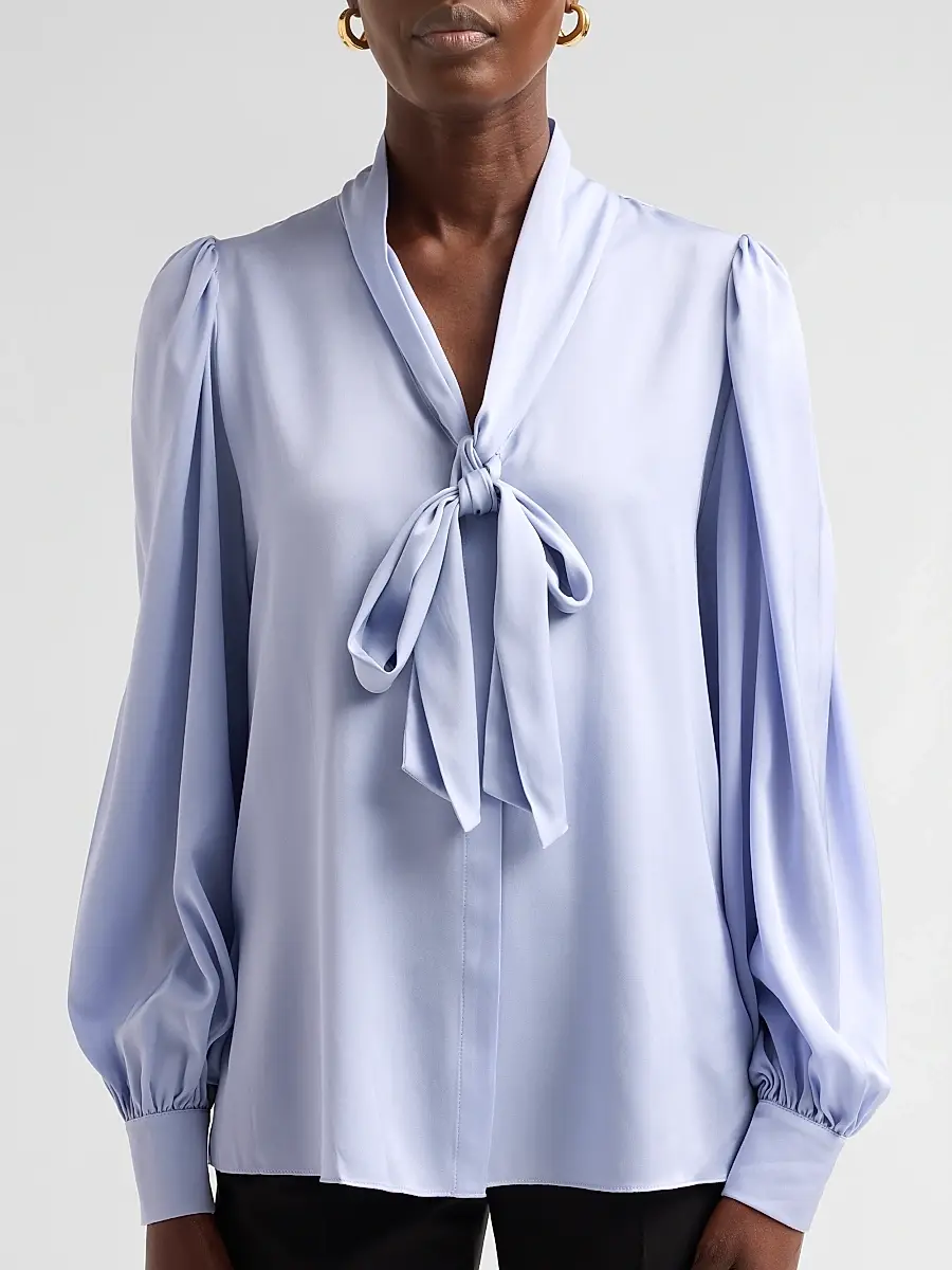 Kobi Halperin Women's Selena Stretch-Silk Tie-Front Blouse | Thumbnail 5 Kobi Halperin Women's Selena Stretch-Silk Tie-Front Blouse | Thumbnail 5