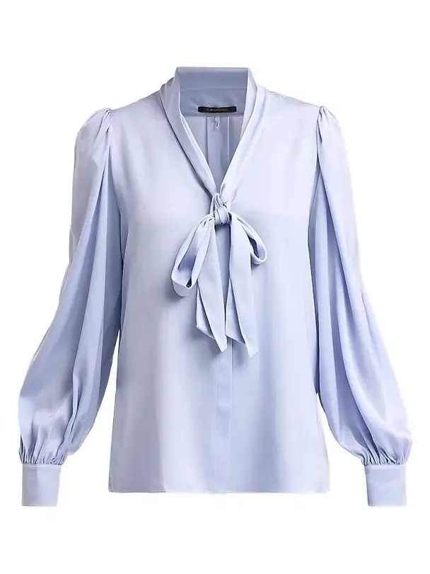 Women's Selena Stretch-Silk Tie-Front Blouse Women's Selena Stretch-Silk Tie-Front Blouse
