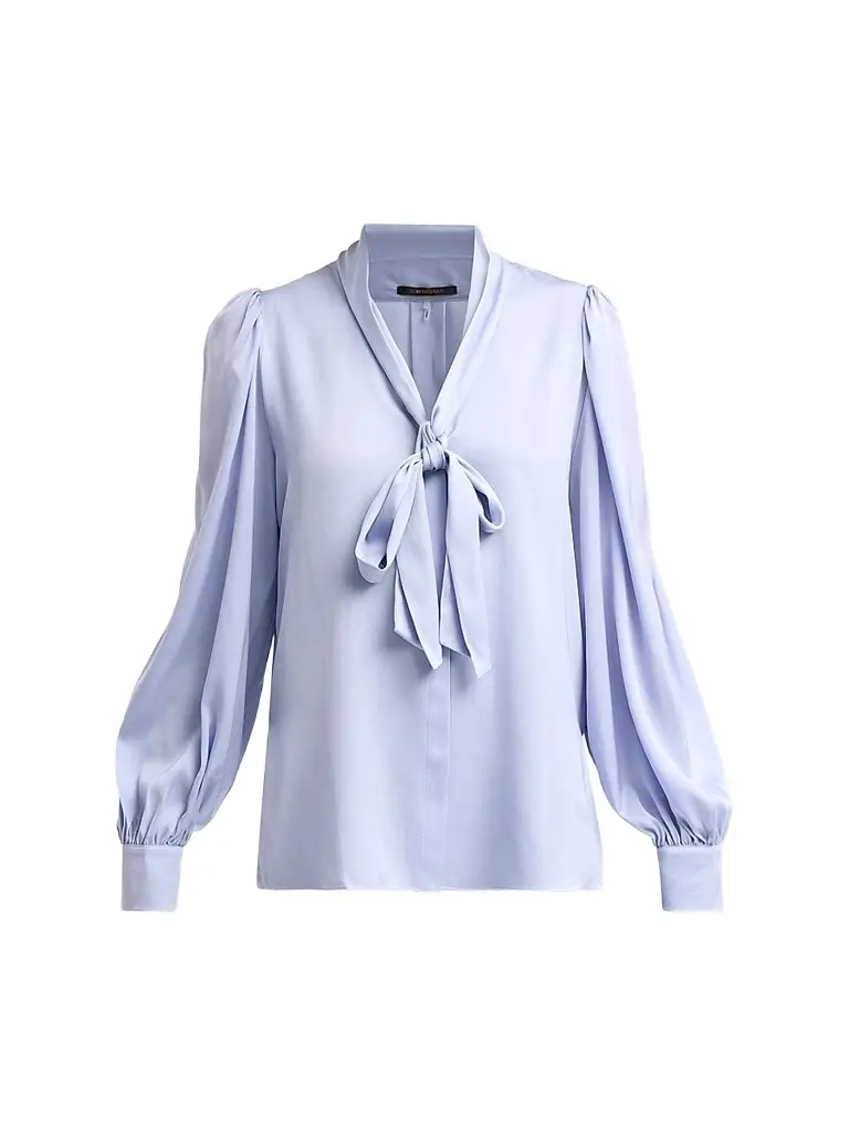Kobi Halperin Women's Selena Stretch-Silk Tie-Front Blouse