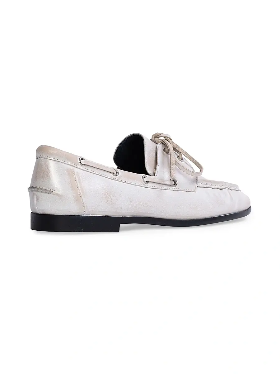 Black Suede Studio Women's Davy Boatshoe Loafers | Thumbnail 4 Black Suede Studio Women's Davy Boatshoe Loafers | Thumbnail 4