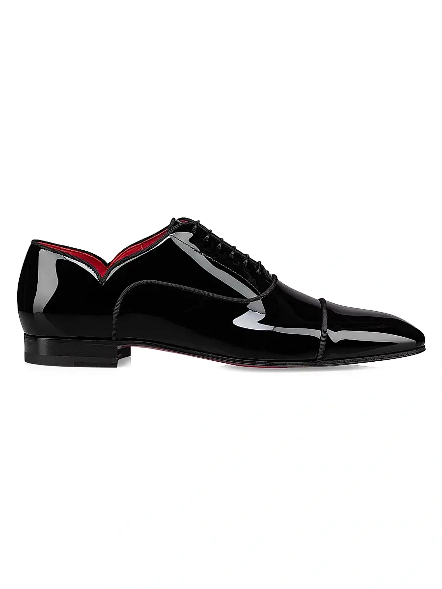 Christian Louboutin Men's Greggy Chick Patent Leather Oxford Shoes - Black | Image 1 Christian Louboutin Men's Greggy Chick Patent Leather Oxford Shoes - Black | Image 1