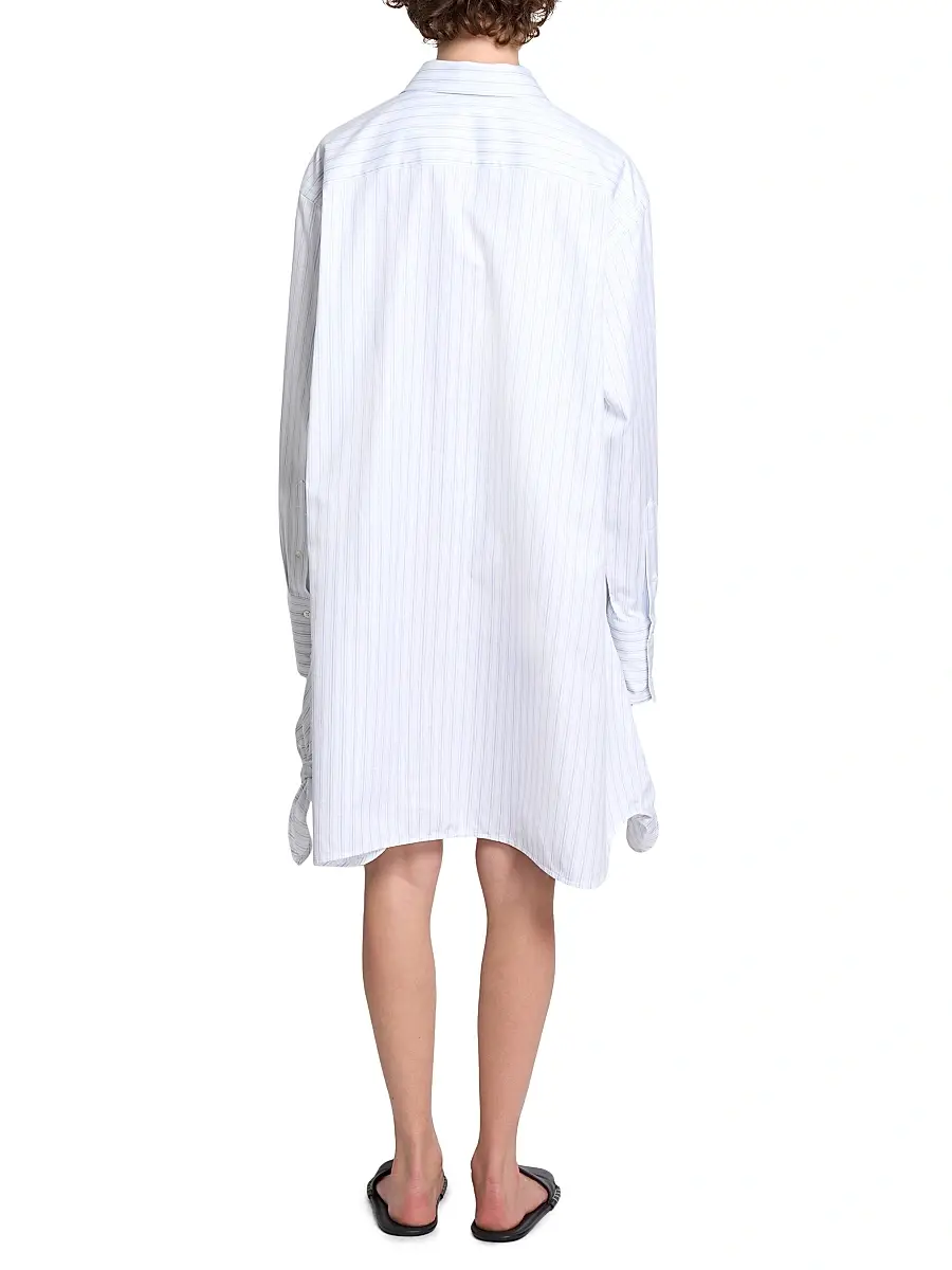 JW Anderson Women's Knotted-Hem Striped-Cotton Shirtdress | Thumbnail 5 JW Anderson Women's Knotted-Hem Striped-Cotton Shirtdress | Thumbnail 5