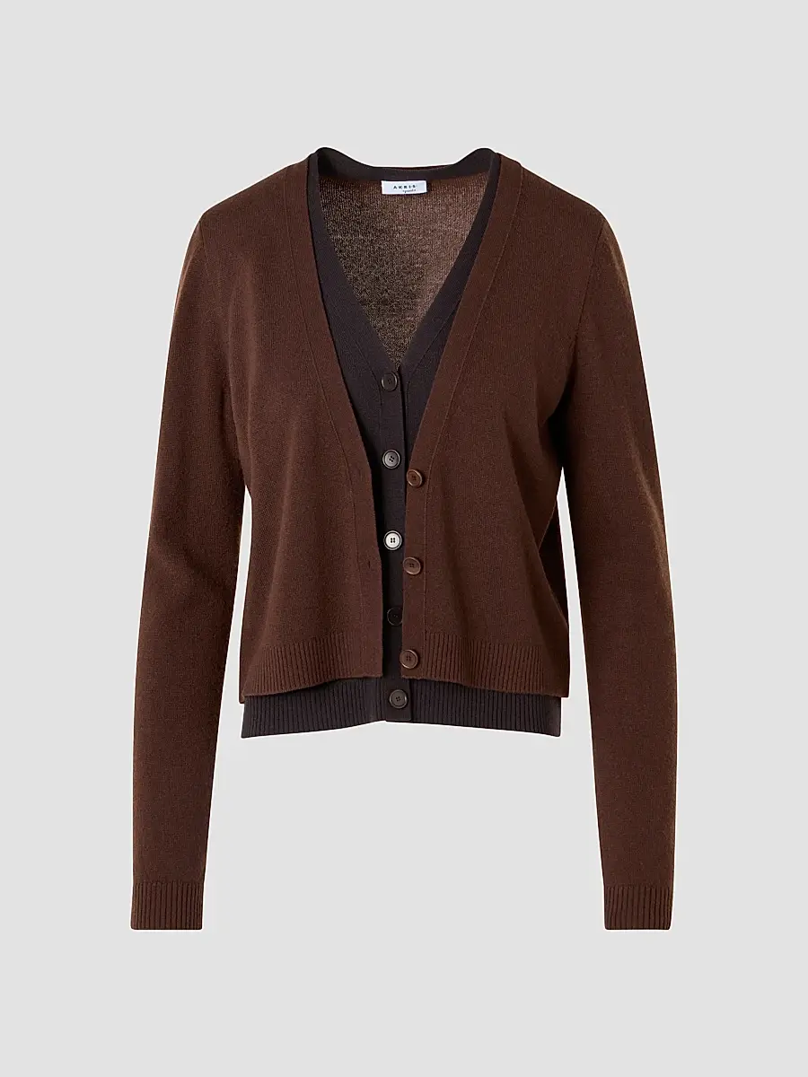 Akris punto Women's Wool-Cashmere V-Neck Cardigan | Thumbnail 3 Akris punto Women's Wool-Cashmere V-Neck Cardigan | Thumbnail 3