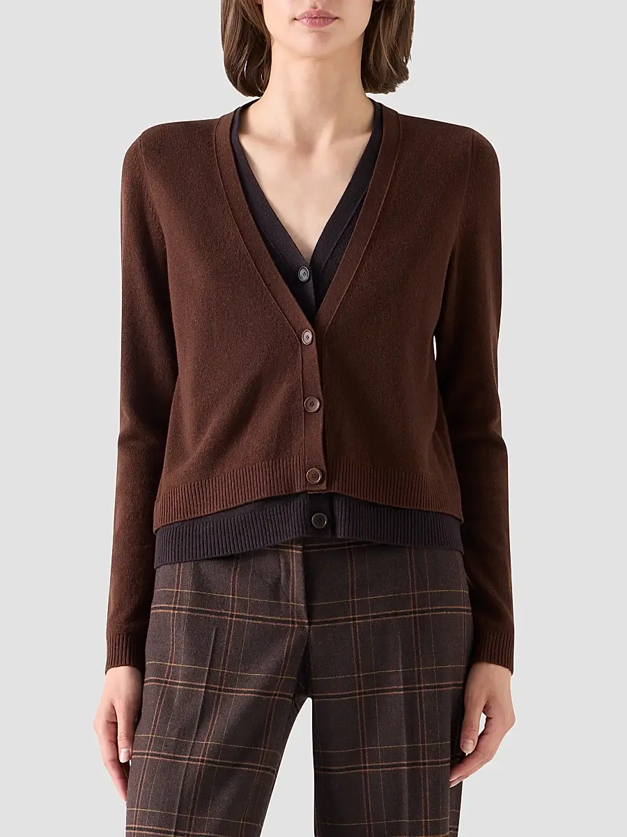 Akris punto Women's Wool-Cashmere V-Neck Cardigan | Thumbnail 5 Akris punto Women's Wool-Cashmere V-Neck Cardigan | Thumbnail 5