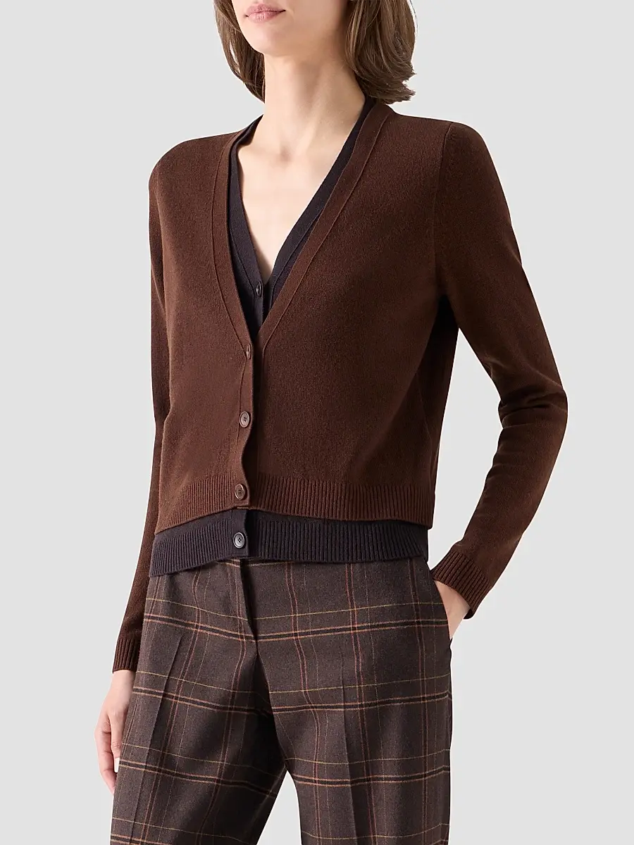 Akris punto Women's Wool-Cashmere V-Neck Cardigan | Thumbnail 7 Akris punto Women's Wool-Cashmere V-Neck Cardigan | Thumbnail 7