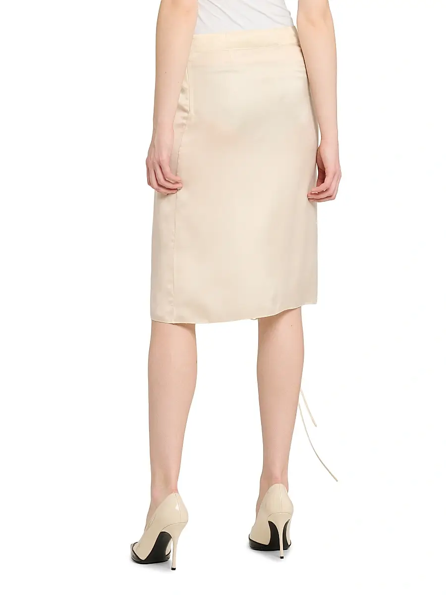 Ferragamo Women's Lace-Up Satin Knee-Length Skirt | Thumbnail 5 Ferragamo Women's Lace-Up Satin Knee-Length Skirt | Thumbnail 5