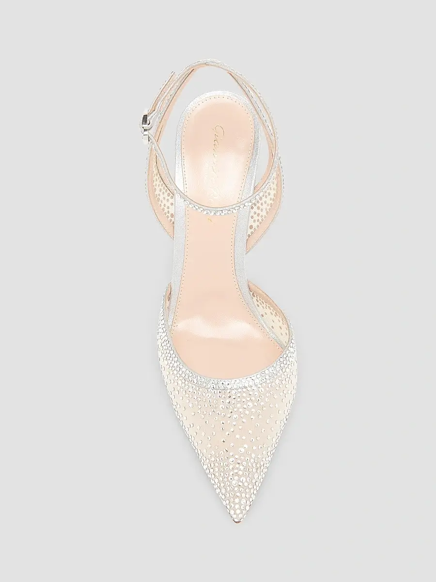 Gianvito Rossi Women's Burma 95MM Embellished Sheer Organza Pumps | Thumbnail 4
