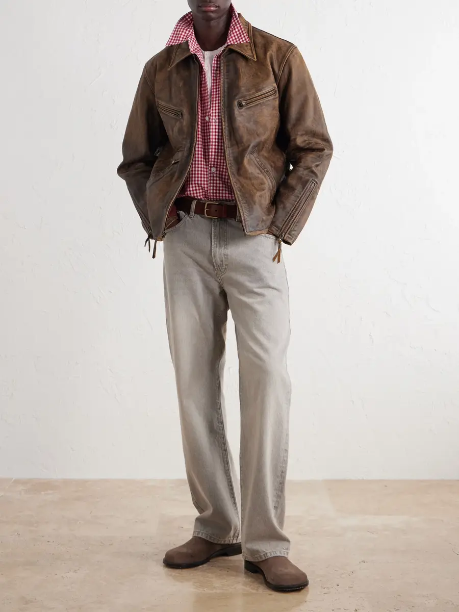 RRL Distressed Leather Jacket - Men | Thumbnail 2 RRL Distressed Leather Jacket - Men | Thumbnail 2