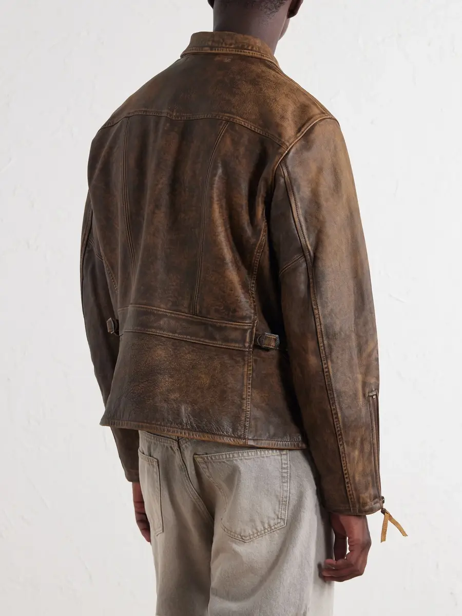 RRL Distressed Leather Jacket - Men | Thumbnail 4 RRL Distressed Leather Jacket - Men | Thumbnail 4