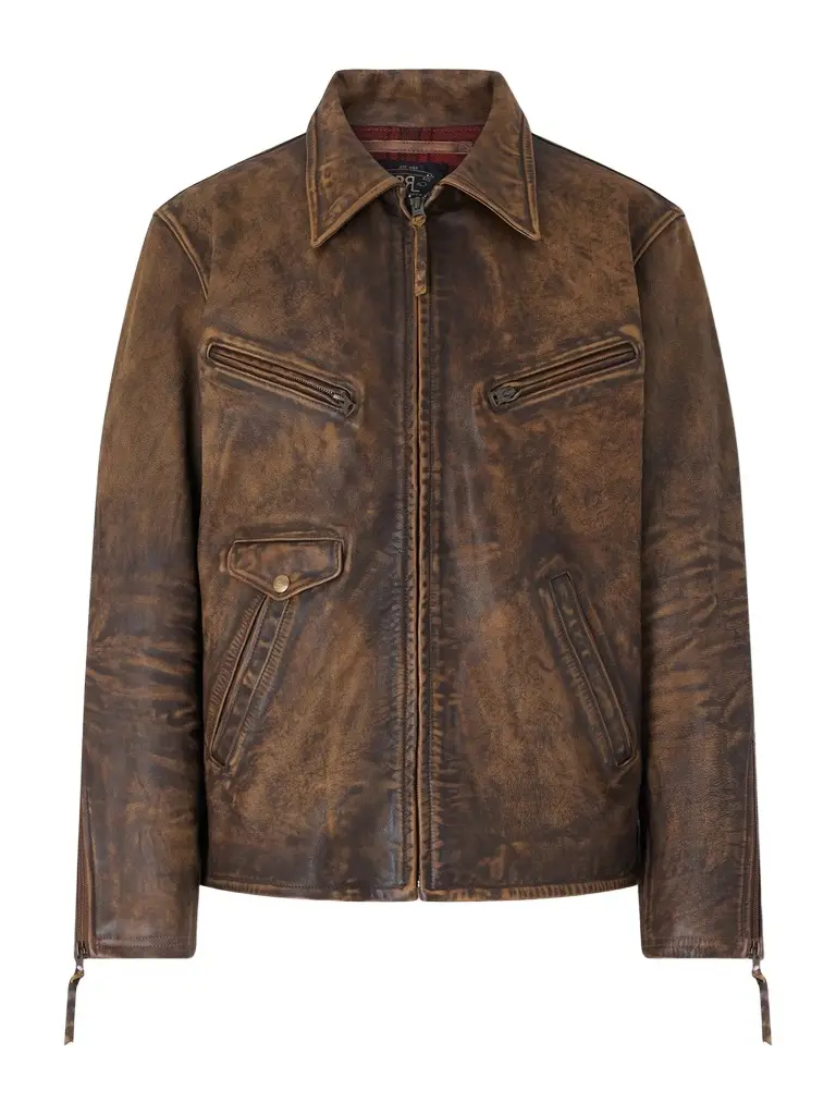 RRL Distressed Leather Jacket - Men | Image 1 RRL Distressed Leather Jacket - Men | Image 1