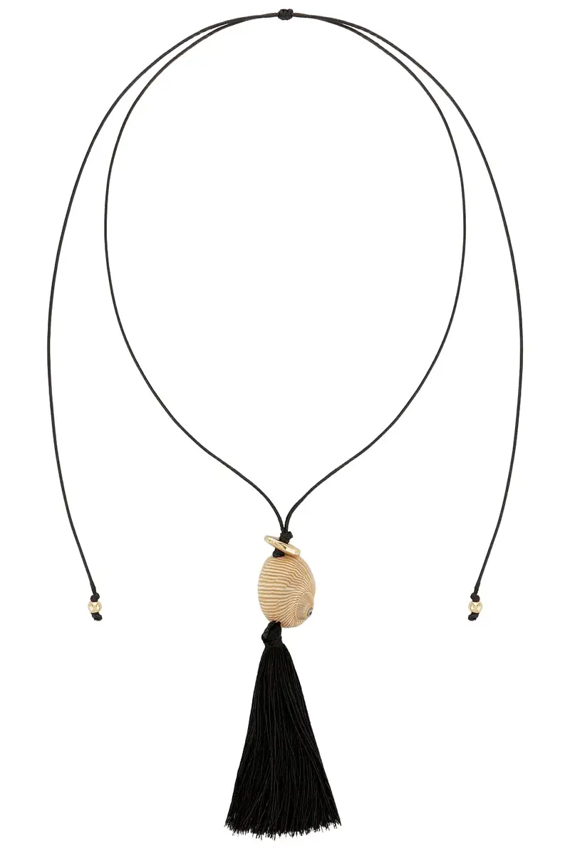 8 Other Reasons Bold Shell Pendant And Long Tassel Accent Statement Necklace