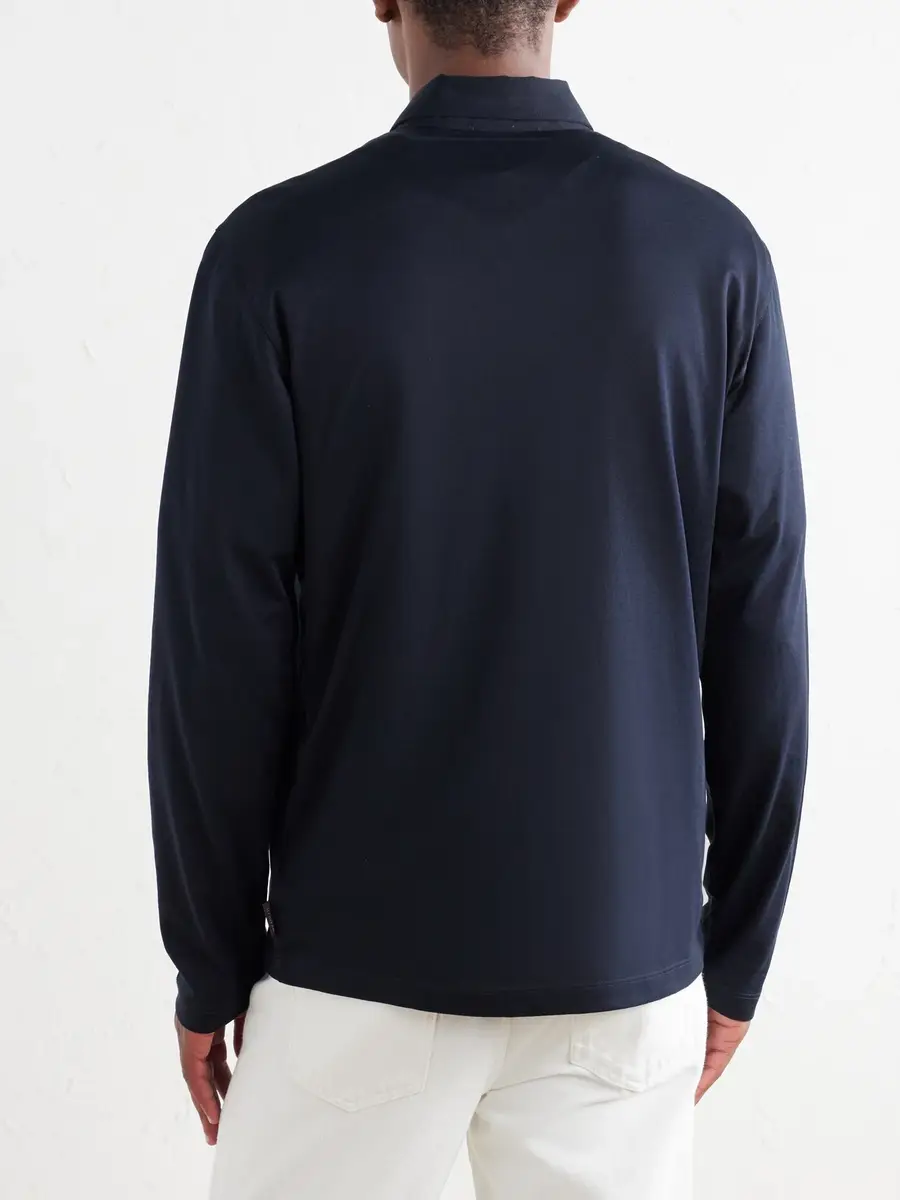 Slowear Zanone Cotton and Silk-Blend Jersey Polo Shirt - Men | Thumbnail 4 Slowear Zanone Cotton and Silk-Blend Jersey Polo Shirt - Men | Thumbnail 4