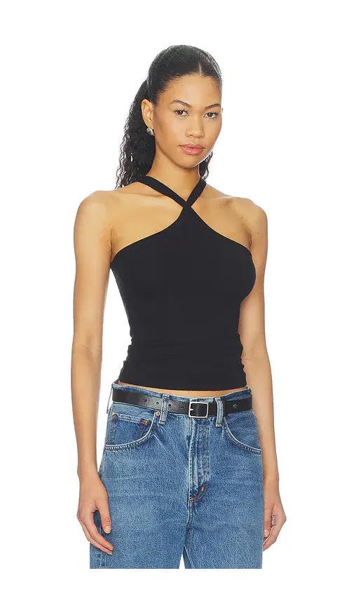 Michael Lauren Lynx Cross Front High Neck Tank | Thumbnail 2