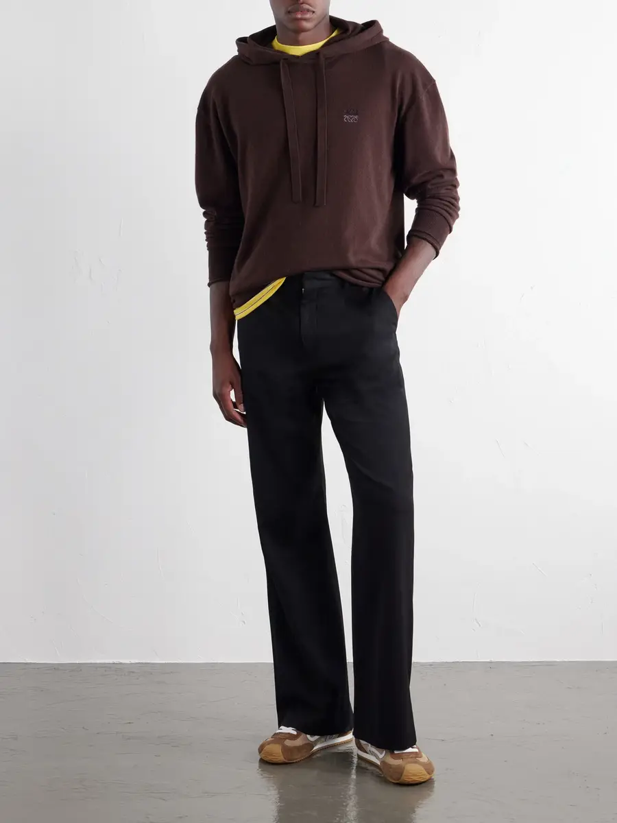 Loewe Anagram-Embroidered Cotton-Blend Hoodie - Men | Thumbnail 2