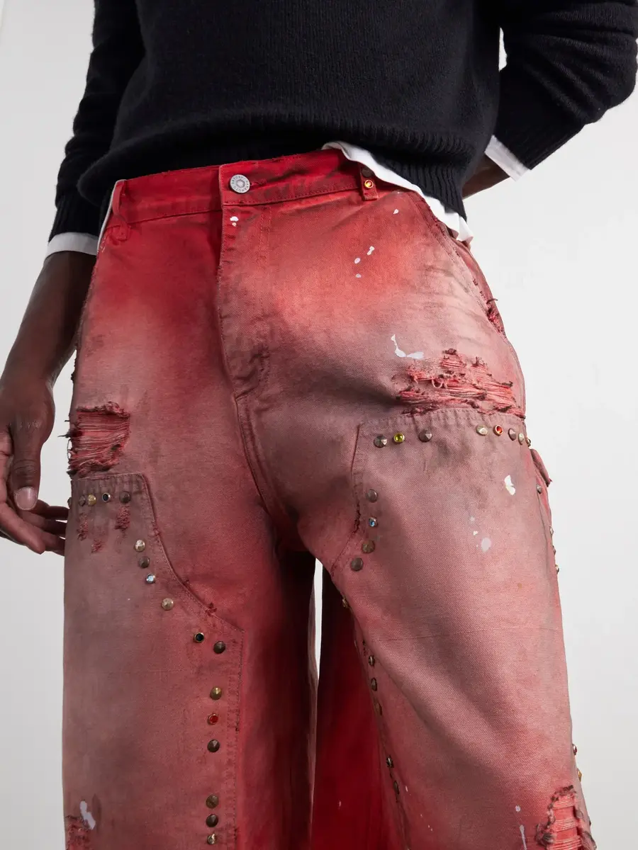 Satoshi Nakamoto Danny's Straight-Leg Embellished Distressed Denim Shorts - Men | Thumbnail 5 Satoshi Nakamoto Danny's Straight-Leg Embellished Distressed Denim Shorts - Men | Thumbnail 5