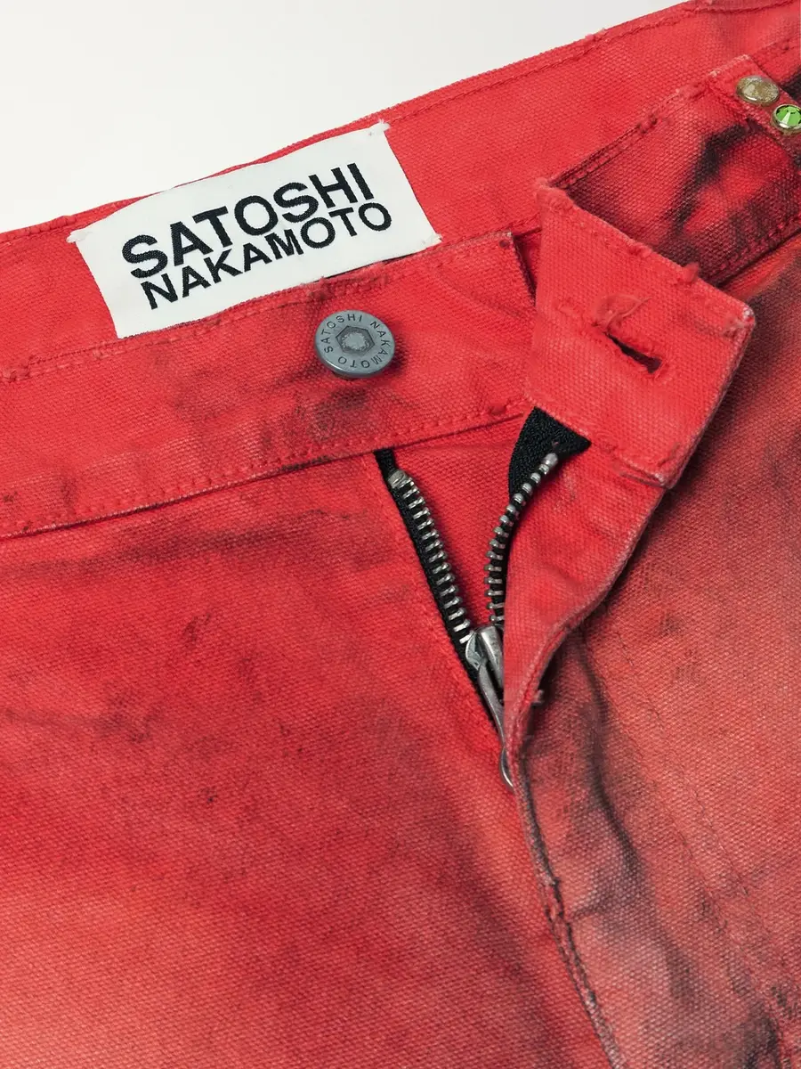 Satoshi Nakamoto Danny's Straight-Leg Embellished Distressed Denim Shorts - Men | Thumbnail 6 Satoshi Nakamoto Danny's Straight-Leg Embellished Distressed Denim Shorts - Men | Thumbnail 6