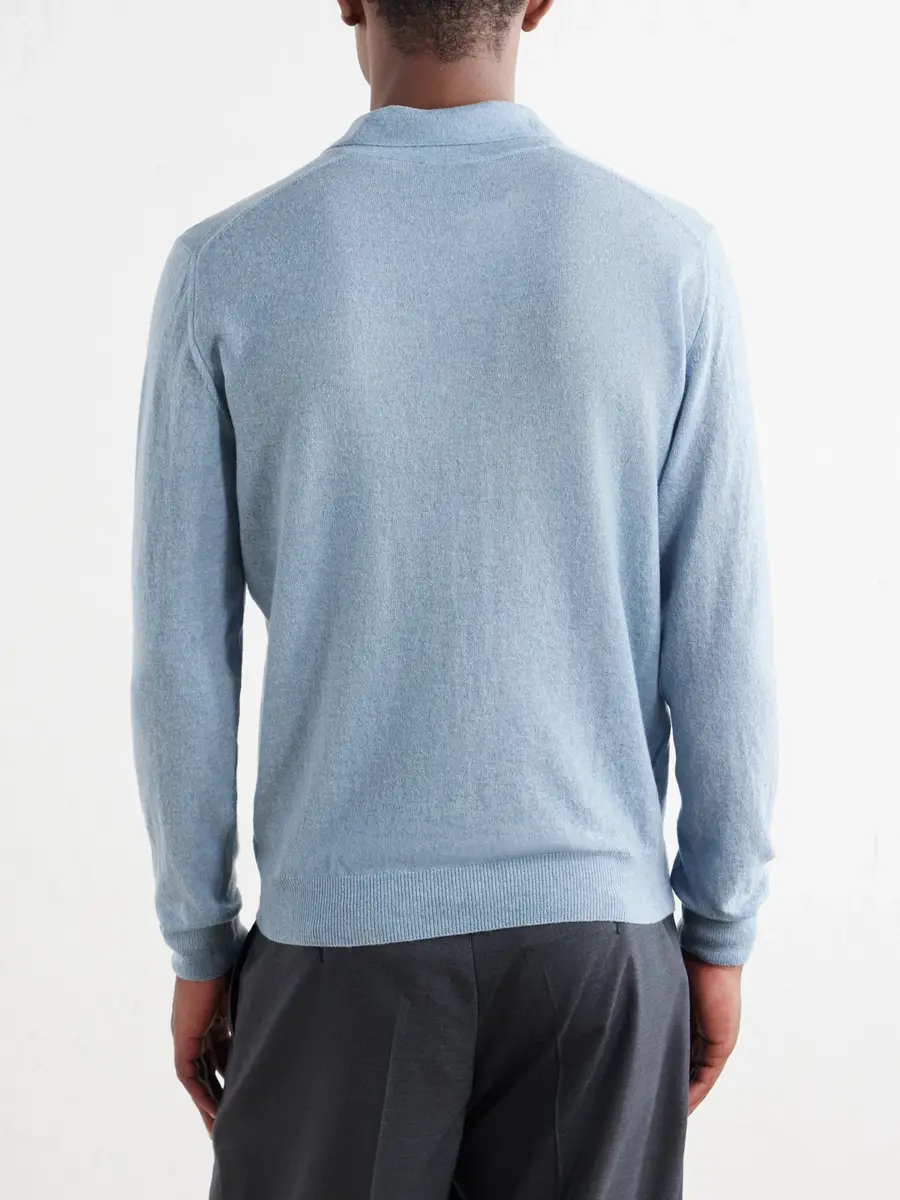 Slowear Zanone Cashmere-Blend Polo Sweater - Men | Thumbnail 4 Slowear Zanone Cashmere-Blend Polo Sweater - Men | Thumbnail 4