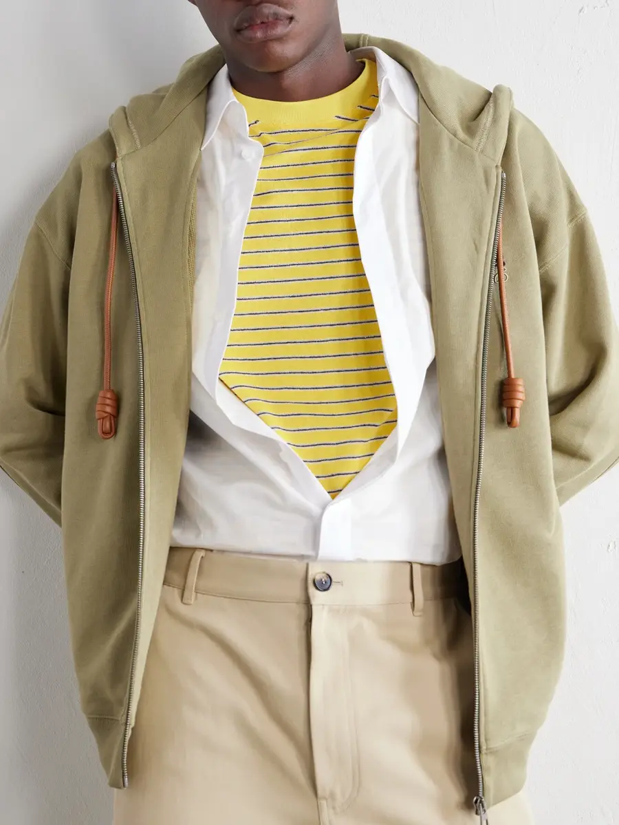 Loewe Logo-Embroidered Striped Cotton-Blend Terry T-Shirt - Men | Thumbnail 5