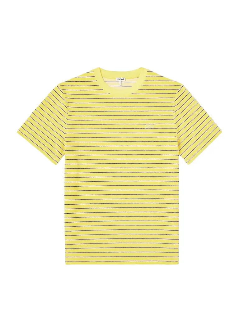 Loewe Logo-Embroidered Striped Cotton-Blend Terry T-Shirt - Men | Image 1 Loewe Logo-Embroidered Striped Cotton-Blend Terry T-Shirt - Men | Image 1