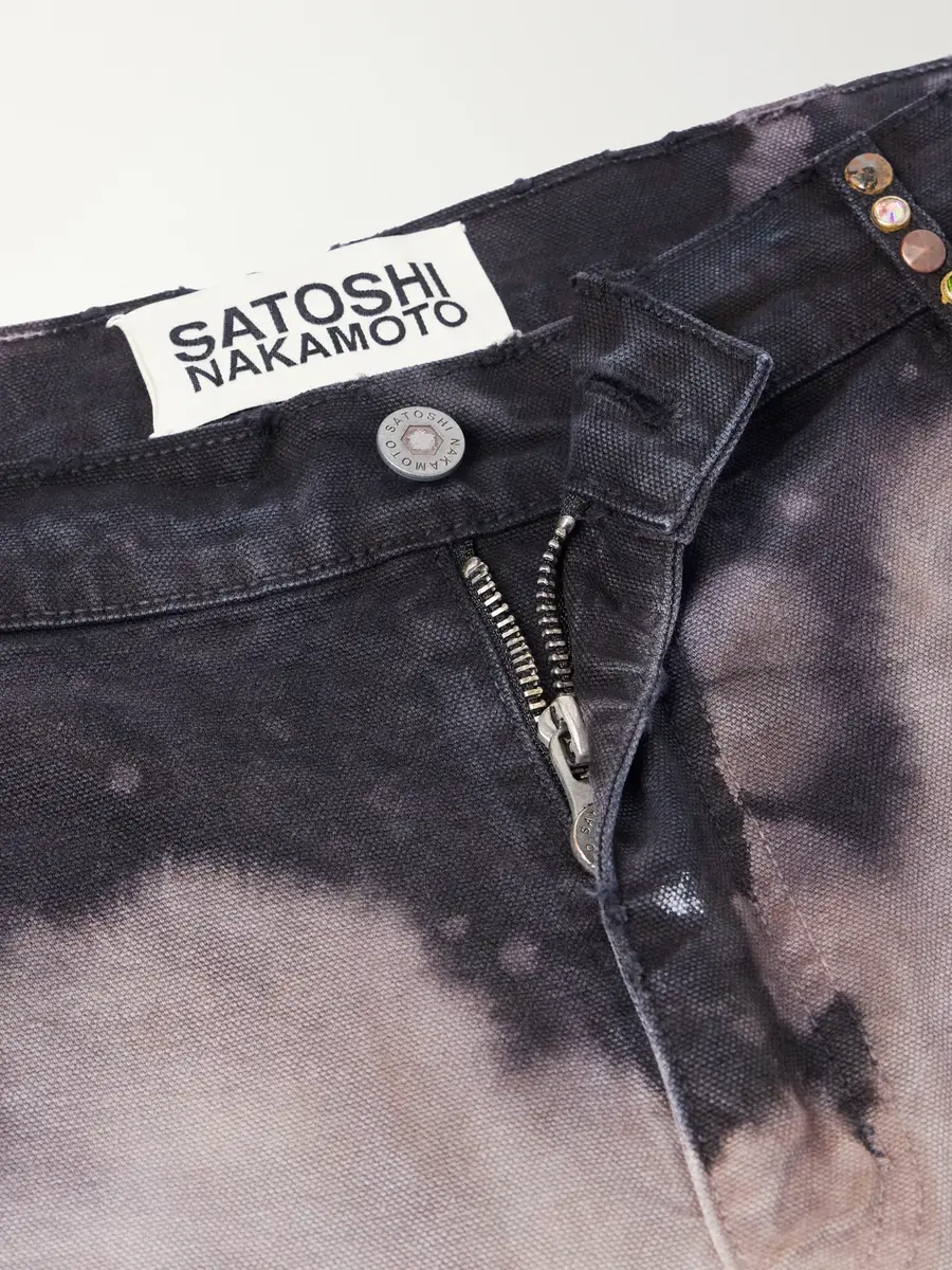 Satoshi Nakamoto Danny's Straight-Leg Embellished Distressed Denim Shorts - Men | Thumbnail 6 Satoshi Nakamoto Danny's Straight-Leg Embellished Distressed Denim Shorts - Men | Thumbnail 6