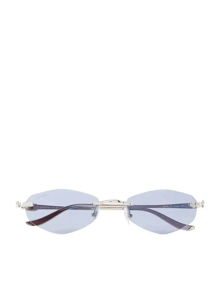 Cartier Eyewear Panthère de Cartier Round-Frame Silver-Tone Sunglasses - Men | Image 1 Cartier Eyewear Panthère de Cartier Round-Frame Silver-Tone Sunglasses - Men | Image 1
