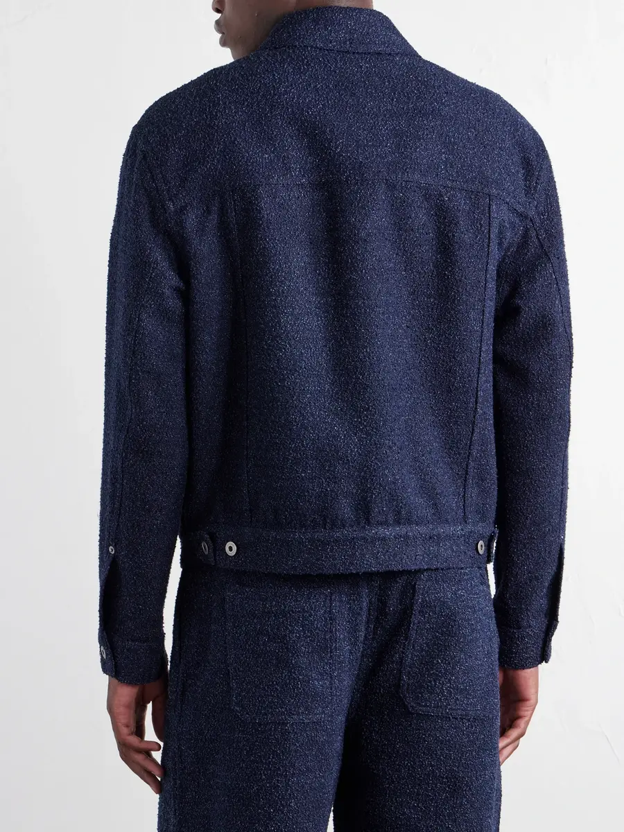 Loewe Logo-Embroidered Textured Denim Jacket - Men | Thumbnail 4 Loewe Logo-Embroidered Textured Denim Jacket - Men | Thumbnail 4