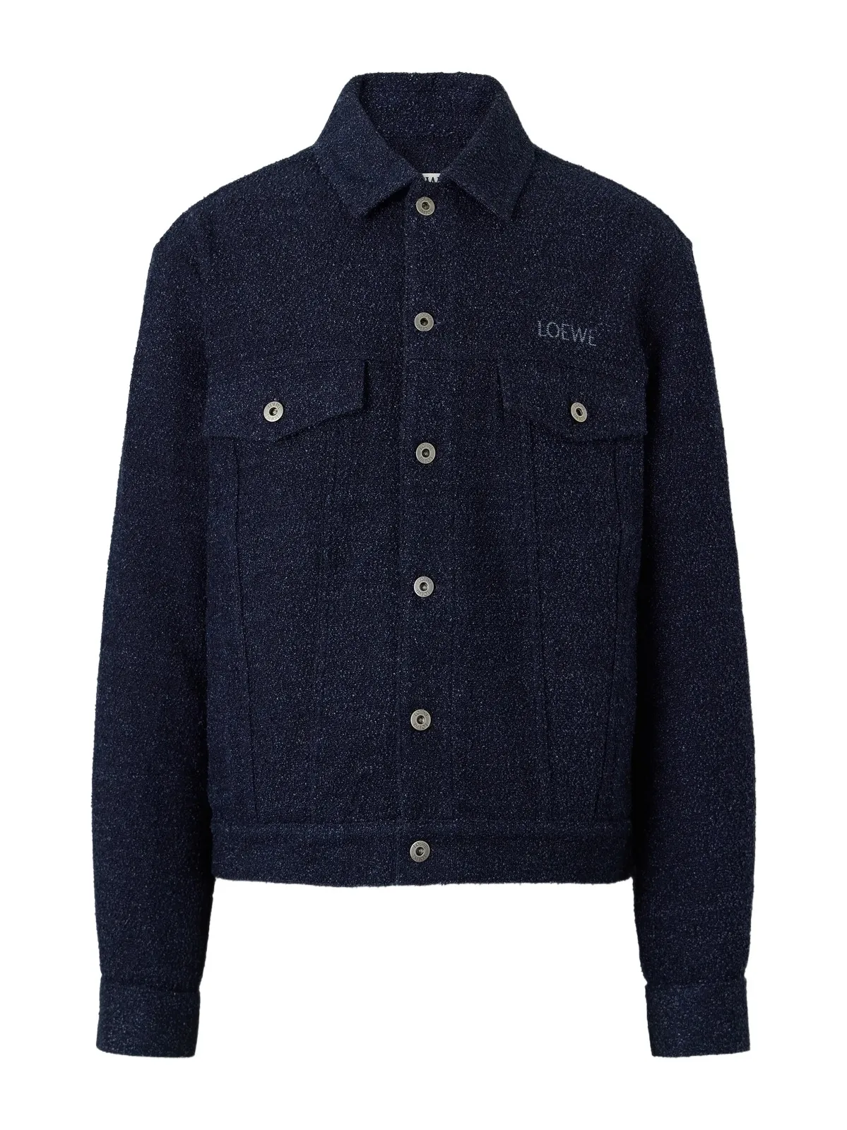 Loewe Logo-Embroidered Textured Denim Jacket - Men
