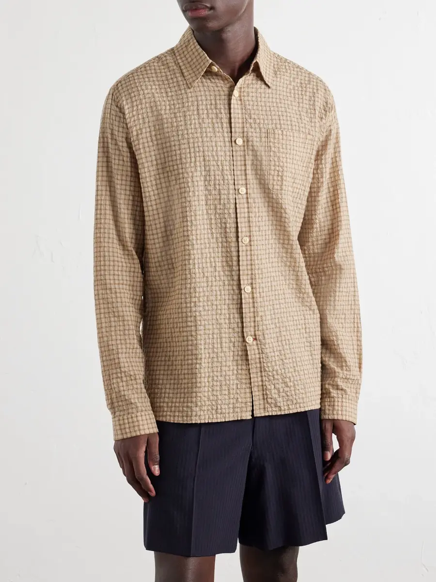Oliver Spencer Checked Cotton-Blend Seersucker Shirt - Men | Thumbnail 3 Oliver Spencer Checked Cotton-Blend Seersucker Shirt - Men | Thumbnail 3