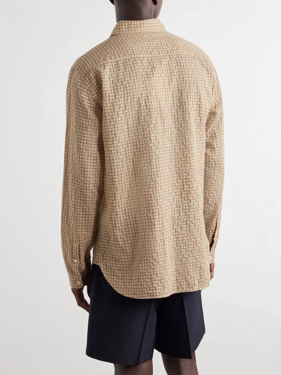 Oliver Spencer Checked Cotton-Blend Seersucker Shirt - Men | Thumbnail 4 Oliver Spencer Checked Cotton-Blend Seersucker Shirt - Men | Thumbnail 4