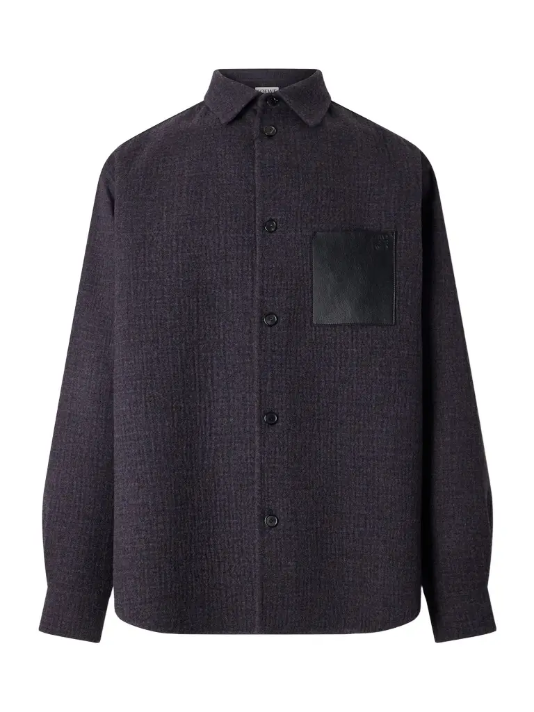 Loewe Leather-Patched Wool and Silk-Blend Overshirt - Men | Image 1 Loewe Leather-Patched Wool and Silk-Blend Overshirt - Men | Image 1