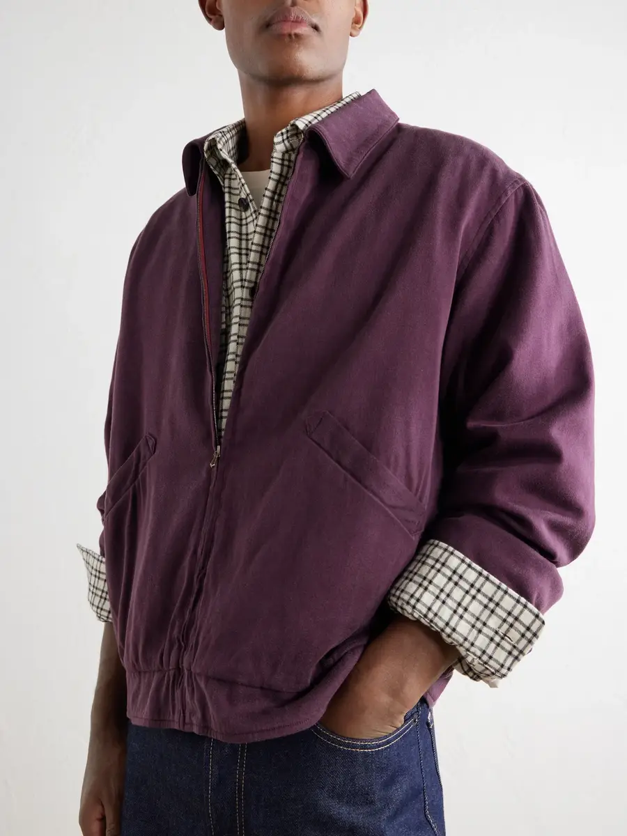 A.PRESSE Silk-Blend Gabardine Bomber Jacket - Men | Thumbnail 4 A.PRESSE Silk-Blend Gabardine Bomber Jacket - Men | Thumbnail 4