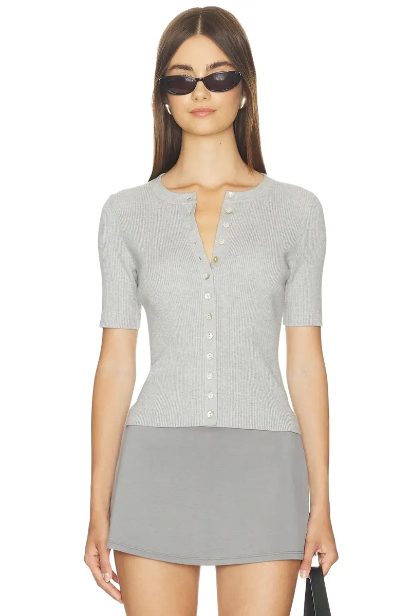 525 America Georgie Elbow Sleeve Button Down Cardigan